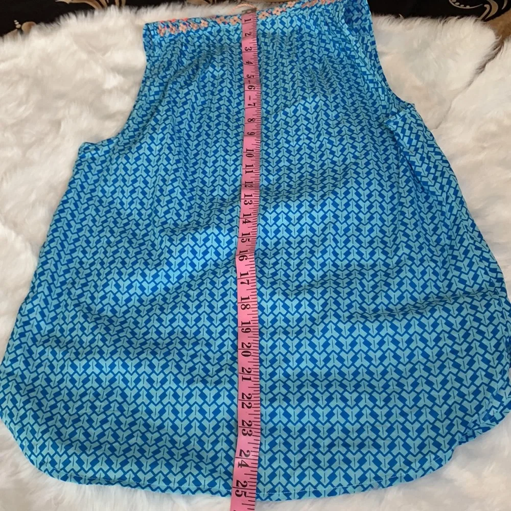 J CREW 100% cotton geometric blue print sleeveless lightweight top LNWOT… - Picture 10 of 11